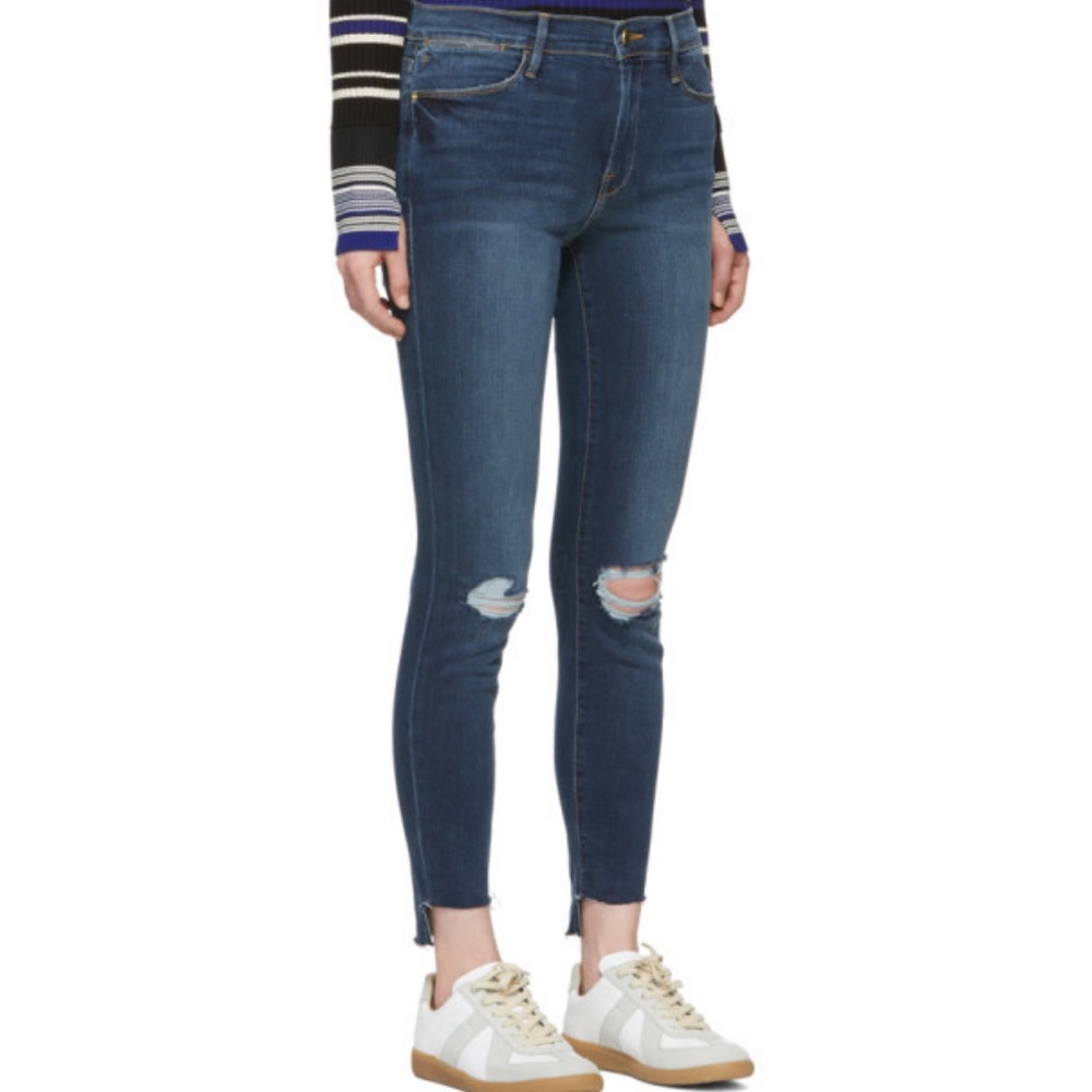 Frame Blue Le High Skinny Raw Stagger Jeans